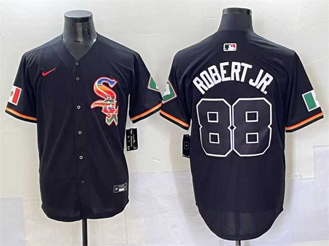 Men's Chicago White Sox #88 Luis Robert Jr. Black Mexico Limited Stitched Baseball Jersey,We sell and wholesale Men's Chicago White Sox #88 Luis Robert Jr. Black Mexico Limited Stitched Baseball Jersey on line form chian!