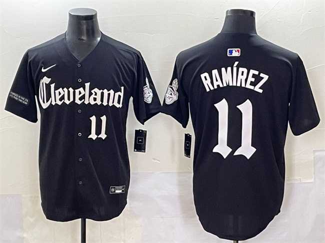 Men's Cleveland Guardians #11 Jose Ramirez Black Gothic Vapor Premier Limited Stitched Baseball Jersey,We sell and wholesale Men's Cleveland Guardians #11 Jose Ramirez Black Gothic Vapor Premier Limited Stitched Baseball Jersey on line form chian!