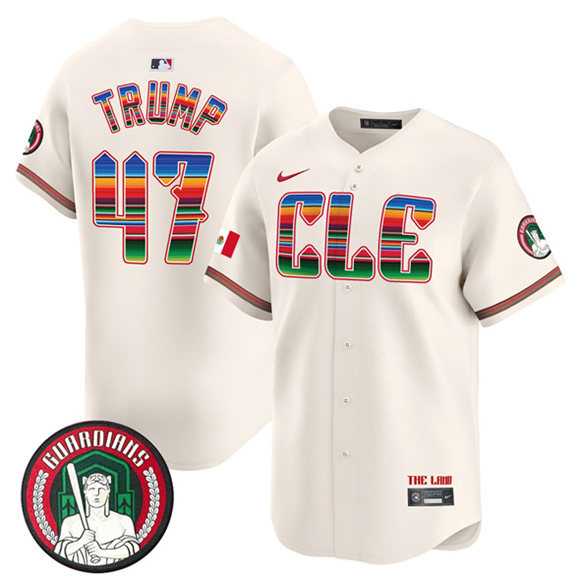 Men's Cleveland Guardians #47 Donald Trump Cream Mexico Vapor Premier Limited Stitched Baseball Jersey Dzhi,We sell and wholesale Men's Cleveland Guardians #47 Donald Trump Cream Mexico Vapor Premier Limited Stitched Baseball Jersey Dzhi on line form chian!