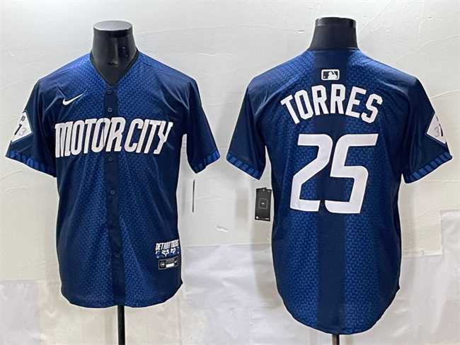 Men's Detroit Tigers #25 Gleyber Torres Navy City Connect Cool Base Limited Stitched Jersey,We sell and wholesale Men's Detroit Tigers #25 Gleyber Torres Navy City Connect Cool Base Limited Stitched Jersey on line form chian!