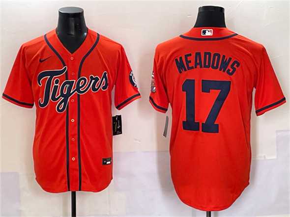 Men's Detroit Tigers #17 Parker Meadows Orange With Patch Cool Base Stitched Baseball Jersey,We sell and wholesale Men's Detroit Tigers #17 Parker Meadows Orange With Patch Cool Base Stitched Baseball Jersey on line form chian!