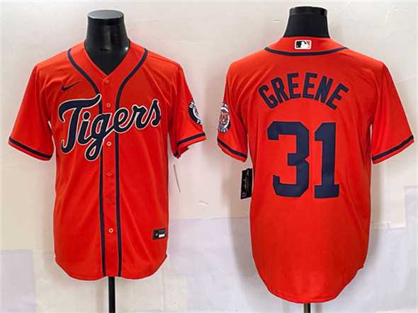 Men's Detroit Tigers #31 Riley Greene Orange With Patch Cool Base Stitched Baseball Jersey,We sell and wholesale Men's Detroit Tigers #31 Riley Greene Orange With Patch Cool Base Stitched Baseball Jersey on line form chian!
