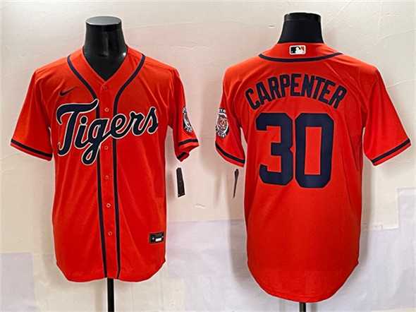 Men's Detroit Tigers #30 Kerry Carpenter Orange With Patch Cool Base Stitched Baseball Jersey,We sell and wholesale Men's Detroit Tigers #30 Kerry Carpenter Orange With Patch Cool Base Stitched Baseball Jersey on line form chian!