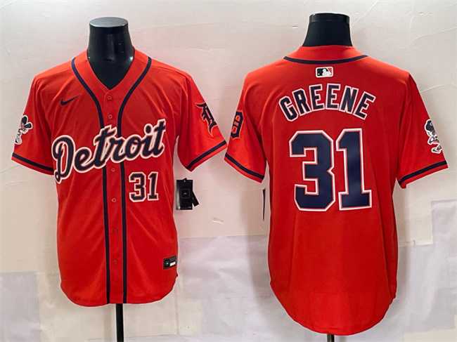 Men's Detroit Tigers #31 Riley Greene Orange With Patch Vapor Premier Limited Stitched Baseball Jersey,We sell and wholesale Men's Detroit Tigers #31 Riley Greene Orange With Patch Vapor Premier Limited Stitched Baseball Jersey on line form chian!