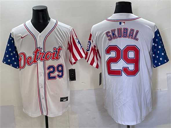 Men's Detroit Tigers #29 Tarik Skubal White 2025 Memorial Day Vapor Premier Limited Stitched Baseball Jersey,We sell and wholesale Men's Detroit Tigers #29 Tarik Skubal White 2025 Memorial Day Vapor Premier Limited Stitched Baseball Jersey on line form chian!