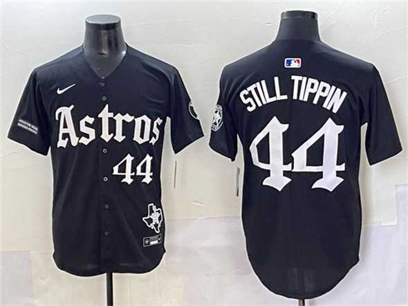 Men's Houston Astros #44 Still Tippin Black Gothic 'Houston Born Barrio Raised' Limited Stitched Baseball Jersey,We sell and wholesale Men's Houston Astros #44 Still Tippin Black Gothic 'Houston Born Barrio Raised' Limited Stitched Baseball Jersey on line form chian!