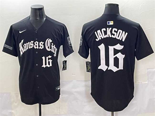 Men's Kansas City Royals #16 Bo Jackson Black 'Gothic Crown Edition' Vapor Premier Limited Stitched Baseball Jersey,We sell and wholesale Men's Kansas City Royals #16 Bo Jackson Black 'Gothic Crown Edition' Vapor Premier Limited Stitched Baseball Jersey on line form chian!