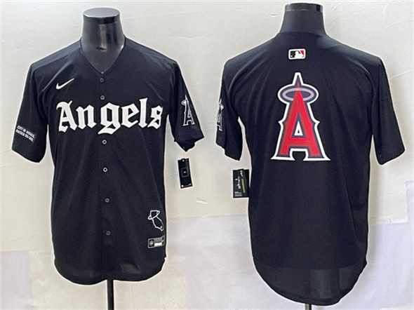 Men's Los Angeles Angels Team Big Logo Black 'Gothic Halo Edition' Vapor Limited Stitched Jersey,We sell and wholesale Men's Los Angeles Angels Team Big Logo Black 'Gothic Halo Edition' Vapor Limited Stitched Jersey on line form chian!