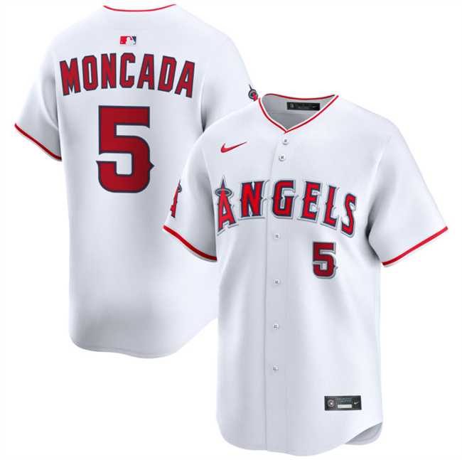 Men's Los Angeles Angels #5 Yoan Moncada White Home Limited Stitched Baseball Jersey Dzhi,We sell and wholesale Men's Los Angeles Angels #5 Yoan Moncada White Home Limited Stitched Baseball Jersey Dzhi on line form chian!