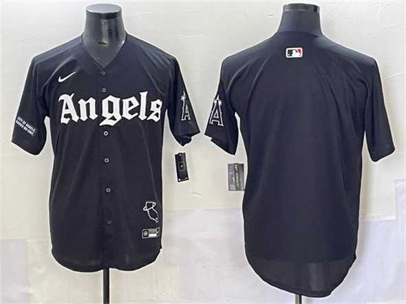 Men's Los Angeles Angels Blank Black 'Gothic Halo Edition' Vapor Limited Stitched Baseball Jersey,We sell and wholesale Men's Los Angeles Angels Blank Black 'Gothic Halo Edition' Vapor Limited Stitched Baseball Jersey on line form chian!
