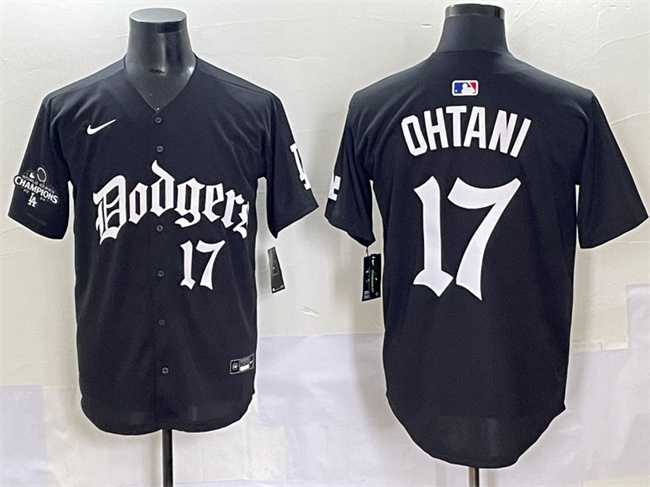 Men's Los Angeles Dodgers #17 Shohei Ohtani Black 2025 LA Gothic Style With 2024 World Series Champions Patch Vapor Premier Limited Stitched Baseball Jersey,We sell and wholesale Men's Los Angeles Dodgers #17 Shohei Ohtani Black 2025 LA Gothic Style With 2024 World Series Champions Patch Vapor Premier Limited Stitched Baseball Jersey on line form chian!
