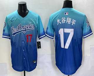 Men's Los Angeles Dodgers #17 Shohei Ohtani Japanese Blue 2025 City Connect Limited Stitched Jersey,We sell and wholesale Men's Los Angeles Dodgers #17 Shohei Ohtani Japanese Blue 2025 City Connect Limited Stitched Jersey on line form chian!