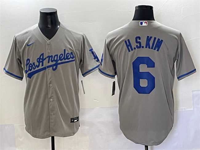 Men's Los Angeles Dodgers #6 H.S.Kim Gray Cool Base Stitched Baseball Jersey,We sell and wholesale Men's Los Angeles Dodgers #6 H.S.Kim Gray Cool Base Stitched Baseball Jersey on line form chian!