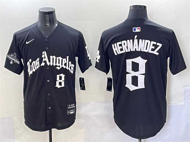 Men's Los Angeles Dodgers #8 Enrique Hernandez Black Mexico 2025 LA Gothic Style With 2024 World Series Champions Patch Vapor Premier Limited Stitched Baseball Jersey,We sell and wholesale Men's Los Angeles Dodgers #8 Enrique Hernandez Black Mexico 2025 LA Gothic Style With 2024 World Series Champions Patch Vapor Premier Limited Stitched Baseball Jersey on line form chian!