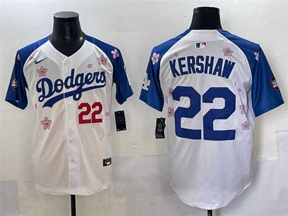 Men's Los Angeles Dodgers #22 Clayton Kershaw White Royal 2025 Tokyo Series Limited Stitched Baseball Jersey,We sell and wholesale Men's Los Angeles Dodgers #22 Clayton Kershaw White Royal 2025 Tokyo Series Limited Stitched Baseball Jersey on line form chian!