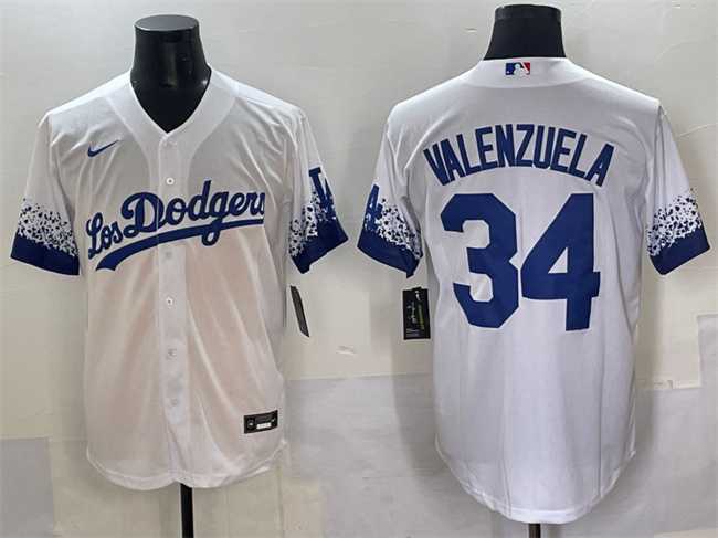 Men's Los Angeles Dodgers #34 Fernando Valenzuela White City Connect Cool Base Stitched Jersey,We sell and wholesale Men's Los Angeles Dodgers #34 Fernando Valenzuela White City Connect Cool Base Stitched Jersey on line form chian!