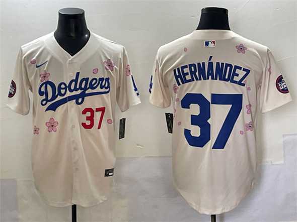 Men's Los Angeles Dodgers #37 Teoscar Hernandez Cream 2025 Tokyo Series Limited Stitched Baseball Jersey,We sell and wholesale Men's Los Angeles Dodgers #37 Teoscar Hernandez Cream 2025 Tokyo Series Limited Stitched Baseball Jersey on line form chian!