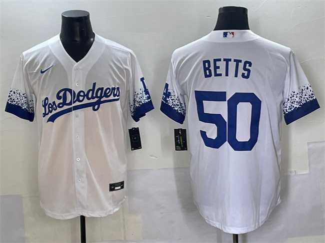 Men's Los Angeles Dodgers #50 Mookie Betts White City Connect Cool Base Stitched Jersey,We sell and wholesale Men's Los Angeles Dodgers #50 Mookie Betts White City Connect Cool Base Stitched Jersey on line form chian!
