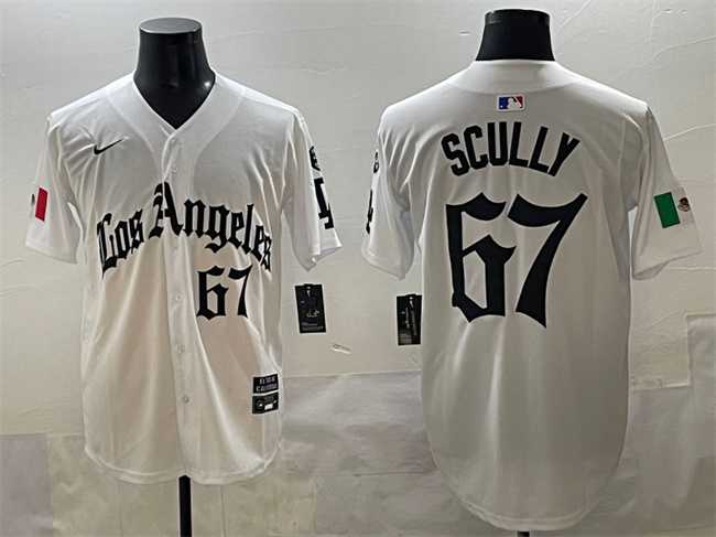 Men's Los Angeles Dodgers #67 Vin Scully White Mexico 2025 LA Gothic Style With Fernando Patch Vapor Premier Limited Stitched Baseball Jersey,We sell and wholesale Men's Los Angeles Dodgers #67 Vin Scully White Mexico 2025 LA Gothic Style With Fernando Patch Vapor Premier Limited Stitched Baseball Jersey on line form chian!