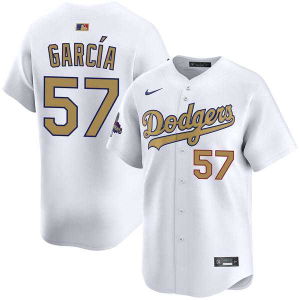Mens Los Angeles Dodgers #57 Luis Garcia 2025 White Gold Collection Limited Jersey Dzhi,We sell and wholesale Mens Los Angeles Dodgers #57 Luis Garcia 2025 White Gold Collection Limited Jersey Dzhi on line form chian!