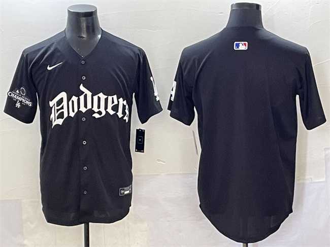 Men's Los Angeles Dodgers Blank Black 2025 LA Gothic Style With 2024 World Series Champions Patch Vapor Premier Limited Stitched Baseball Jersey,We sell and wholesale Men's Los Angeles Dodgers Blank Black 2025 LA Gothic Style With 2024 World Series Champions Patch Vapor Premier Limited Stitched Baseball Jersey on line form chian!
