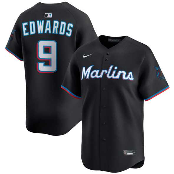 Men's Miami Marlins #9 Xavier Edwards Black 2024 Alternate Limited Stitched Baseball Jersey Dzhi,We sell and wholesale Men's Miami Marlins #9 Xavier Edwards Black 2024 Alternate Limited Stitched Baseball Jersey Dzhi on line form chian!