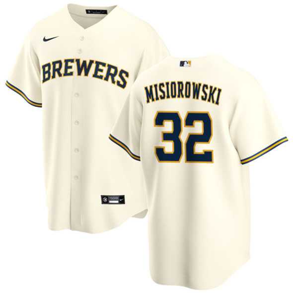 Men's Milwaukee Brewers #32 Jacob Misiorowski Cream 2025 Stitched Baseball Jersey Dzhi,We sell and wholesale Men's Milwaukee Brewers #32 Jacob Misiorowski Cream 2025 Stitched Baseball Jersey Dzhi on line form chian!