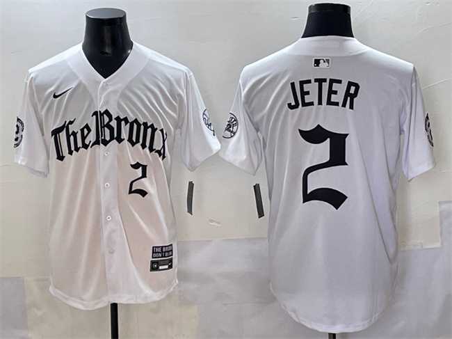 Men's New York Yankees #2 Derek Jeter White 'Gothic Legacy Edition' Vapor Premier Limited Stitched Baseball Jersey,We sell and wholesale Men's New York Yankees #2 Derek Jeter White 'Gothic Legacy Edition' Vapor Premier Limited Stitched Baseball Jersey on line form chian!