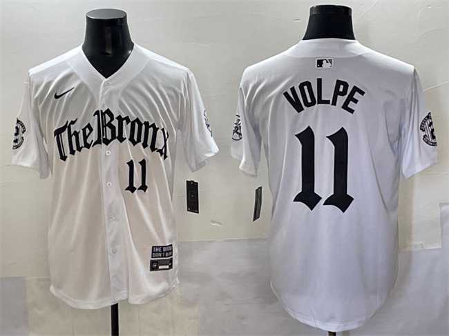 Mens New York Yankees #11 Anthony Volpe White 'Gothic Legacy Edition' Vapor Premier Limited Stitched Baseball Jersey,We sell and wholesale Mens New York Yankees #11 Anthony Volpe White 'Gothic Legacy Edition' Vapor Premier Limited Stitched Baseball Jersey on line form chian!