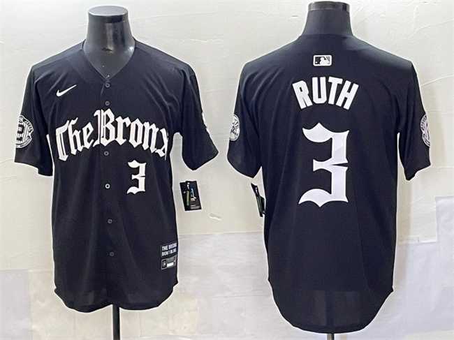 Men's New York Yankees #3 Babe Ruth Black 'Gothic Legacy Edition' Vapor Premier Limited Stitched Baseball Jersey,We sell and wholesale Men's New York Yankees #3 Babe Ruth Black 'Gothic Legacy Edition' Vapor Premier Limited Stitched Baseball Jersey on line form chian!