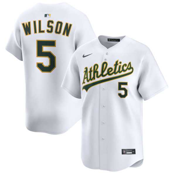 Men's Oakland Athletics #5 Jacob Wilson White 2024 Home Limited Stitched Jersey Dzhi,We sell and wholesale Men's Oakland Athletics #5 Jacob Wilson White 2024 Home Limited Stitched Jersey Dzhi on line form chian!