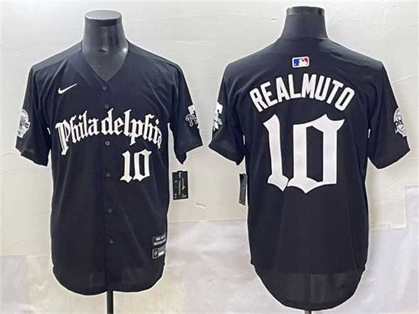 Men's Philadelphia Phillies #10 J.T. Realmuto Black Gothic Vapor Limited Stitched Jersey,We sell and wholesale Men's Philadelphia Phillies #10 J.T. Realmuto Black Gothic Vapor Limited Stitched Jersey on line form chian!