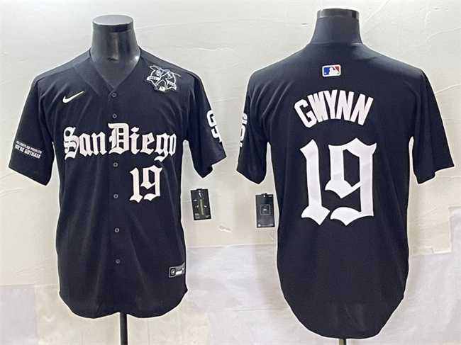 Men's San Diego Padres #19 Tony Gwynn Black Gothic Edition Vapor Limited Stitched Baseball Jersey,We sell and wholesale Men's San Diego Padres #19 Tony Gwynn Black Gothic Edition Vapor Limited Stitched Baseball Jersey on line form chian!