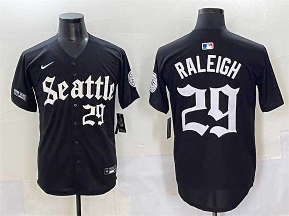 Men's Seattle Mariners #29 Cal Raleigh Black 'Deep Sea Gothic Edition' Vapor Premier Limited Stitched Baseball Jersey,We sell and wholesale Men's Seattle Mariners #29 Cal Raleigh Black 'Deep Sea Gothic Edition' Vapor Premier Limited Stitched Baseball Jersey on line form chian!
