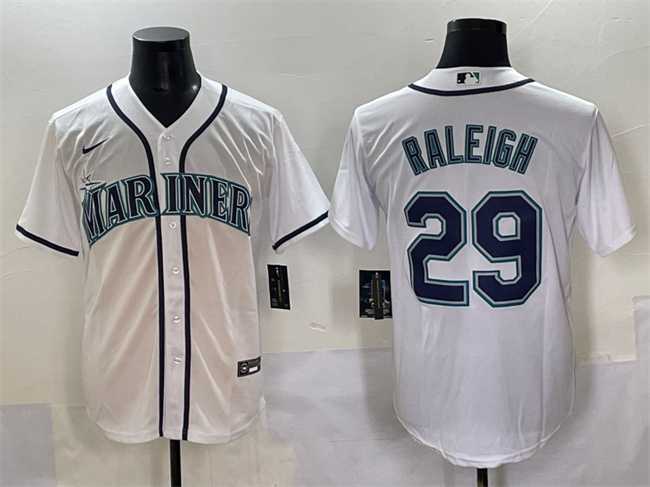 Men's Seattle Mariners #29 Cal Raleigh White Cool Base Stitched Baseball Jersey,We sell and wholesale Men's Seattle Mariners #29 Cal Raleigh White Cool Base Stitched Baseball Jersey on line form chian!
