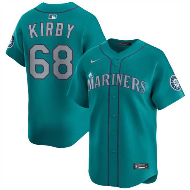 Men's Seattle Mariners #68 George Kirby Aqua Limited Stitched Baseball Jersey Dzhi,We sell and wholesale Men's Seattle Mariners #68 George Kirby Aqua Limited Stitched Baseball Jersey Dzhi on line form chian!