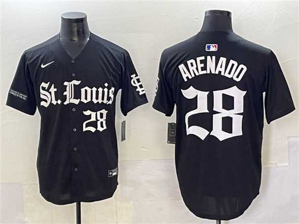 Men's St. Louis Cardinals #28 Nolan Arenado Black 'Gothic Legacy Edition' Vapor Premier Limited Stitched Baseball Jersey,We sell and wholesale Men's St. Louis Cardinals #28 Nolan Arenado Black 'Gothic Legacy Edition' Vapor Premier Limited Stitched Baseball Jersey on line form chian!