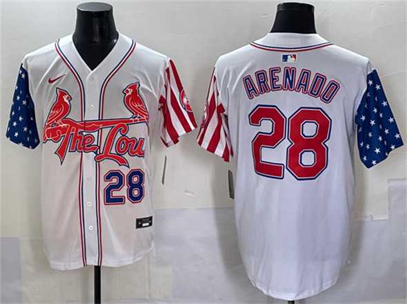 Men's St. Louis Cardinals #28 Nolan Arenado White Independence Day Vapor Premier Limited Stitched Baseball Jersey,We sell and wholesale Men's St. Louis Cardinals #28 Nolan Arenado White Independence Day Vapor Premier Limited Stitched Baseball Jersey on line form chian!