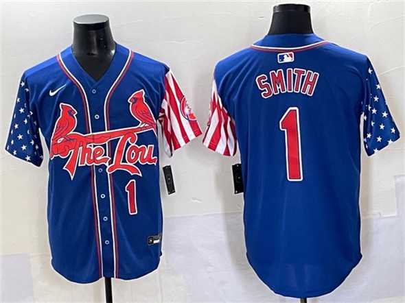 Men's St. Louis Cardinals #1 Ozzie Smith Royal Independence Day Vapor Premier Limited Stitched Baseball Jersey,We sell and wholesale Men's St. Louis Cardinals #1 Ozzie Smith Royal Independence Day Vapor Premier Limited Stitched Baseball Jersey on line form chian!