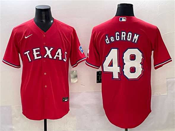 Men's Texas Rangers #48 Jacob deGrom Red With Patch Cool Base Stitched Baseball Jersey,We sell and wholesale Men's Texas Rangers #48 Jacob deGrom Red With Patch Cool Base Stitched Baseball Jersey on line form chian!