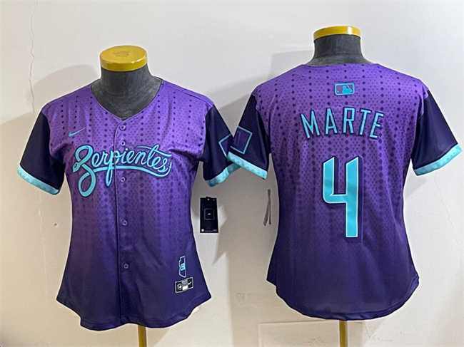Women's Arizona Diamondbacks #4 Ketel Marte Purple 2025 City Connect Limited Stitched Baseball Jersey(Run Small),We sell and wholesale Women's Arizona Diamondbacks #4 Ketel Marte Purple 2025 City Connect Limited Stitched Baseball Jersey(Run Small) on line form chian!