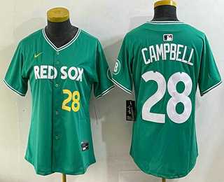 Women's Boston Red Sox #28 Kristian Campbell Green 2025 City Connect Player Name Limited Jersey,We sell and wholesale Women's Boston Red Sox #28 Kristian Campbell Green 2025 City Connect Player Name Limited Jersey on line form chian!