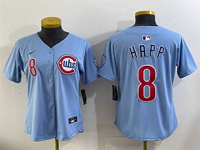 Women's Chicago Cubs #8 Ian Happ Blue 2024 25 2nd Alternatemited Stitched Baseball Jersey(Run Small),We sell and wholesale Women's Chicago Cubs #8 Ian Happ Blue 2024 25 2nd Alternatemited Stitched Baseball Jersey(Run Small) on line form chian!