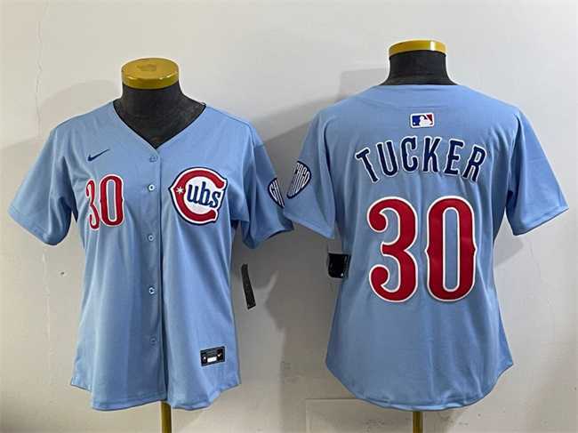 Women's Chicago Cubs #30 Kyle Tucker Blue 2024 25 2nd Alternatemited Stitched Baseball Jersey(Run Small),We sell and wholesale Women's Chicago Cubs #30 Kyle Tucker Blue 2024 25 2nd Alternatemited Stitched Baseball Jersey(Run Small) on line form chian!