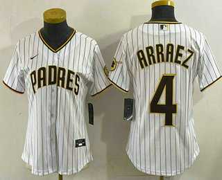 Women's San Diego Padres #4 Luis Arraez White Cool Base Stitched Jersey,We sell and wholesale Women's San Diego Padres #4 Luis Arraez White Cool Base Stitched Jersey on line form chian!
