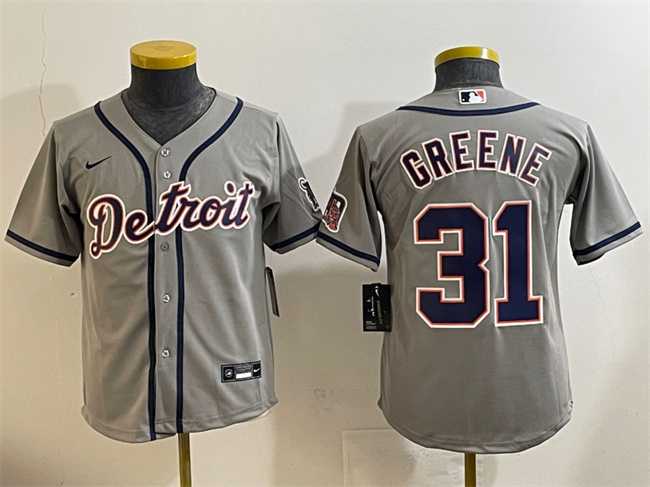 Youth Detroit Tigers #31 Riley Greene Gray Cool Base Stitched Baseball Jersey,We sell and wholesale Youth Detroit Tigers #31 Riley Greene Gray Cool Base Stitched Baseball Jersey on line form chian!