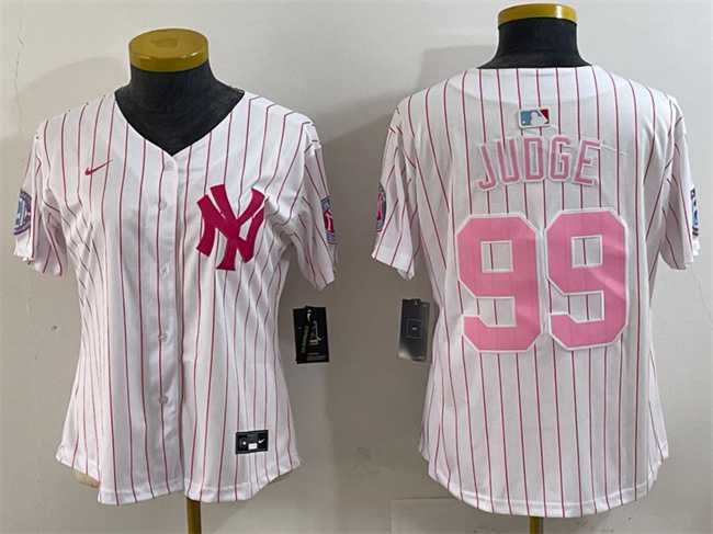 Youth New York Yankees #99 Aaron Judge White Pink Pinstripe Limited Stitched Baseball Jersey,We sell and wholesale Youth New York Yankees #99 Aaron Judge White Pink Pinstripe Limited Stitched Baseball Jersey on line form chian!