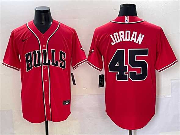 Men's Chicago Bulls #45 Michael Jordan Red Cool Base Stitched Baseball Jersey,We sell and wholesale Men's Chicago Bulls #45 Michael Jordan Red Cool Base Stitched Baseball Jersey on line form chian!