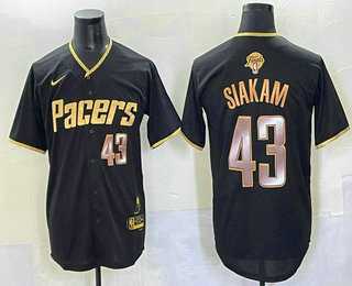 Men's Indiana Pacers #43 Pascal Siakam Black Gold 2025 Finals Vapor Stitched Baseball Jersey,We sell and wholesale Men's Indiana Pacers #43 Pascal Siakam Black Gold 2025 Finals Vapor Stitched Baseball Jersey on line form chian!