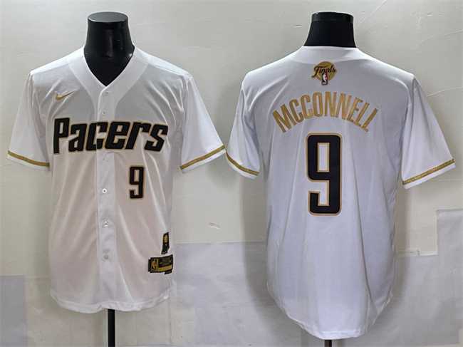 Men's Indiana Pacers #9 T.J. McConnell White Gold 2025 Finals Vapor Stitched Baseball Jersey,We sell and wholesale Men's Indiana Pacers #9 T.J. McConnell White Gold 2025 Finals Vapor Stitched Baseball Jersey on line form chian!